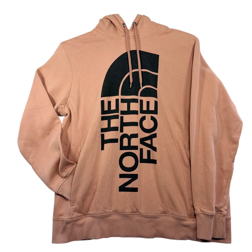 The North Face Womens Pink Vertical Logo Pullover Hoodie Size Large L